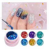 Gel Sugar Ur Uv Led Estrellas Y Lunas Glitter Color 