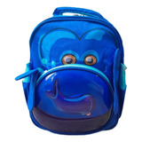 Mochila Infantil Escolar Jardinera Animales Rigida Azul