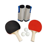 Set De Ping Pong 2 Paletas 3 Pelotas Y Red Extensible