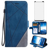 Funda Cartera Para Samsung Galaxy Note 9 Azul Piel Sintetica