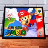 Quadro Decorativo Capa A4 33x25 Super Mario 64 Nintendo 64