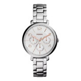 Reloj Jacqueline Fossil Es3738 Para Dama Plateado Original