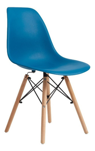 Silla Holly Estilo Eames Para Comedor Estructura De La Silla Azul Acero