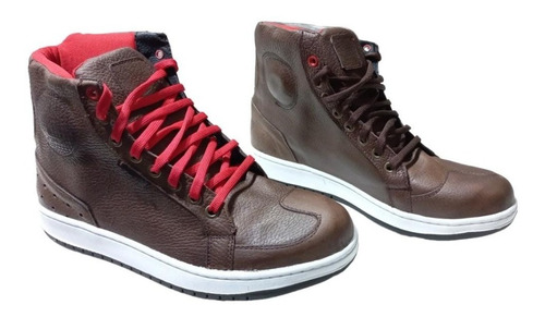 Zapatillas Bota Moto Cuero Urbana Waterproof Marron Mav