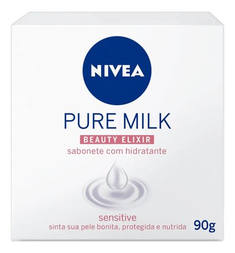 Kit C/10 Sabonete Nívea Pure Milk Sensitive 90g