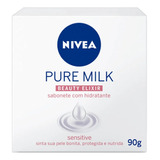 Kit C/10 Sabonete Nívea Pure Milk Sensitive 90g