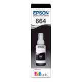 Refil Tinta Epson T664 Preto Original Ecotank T664120al