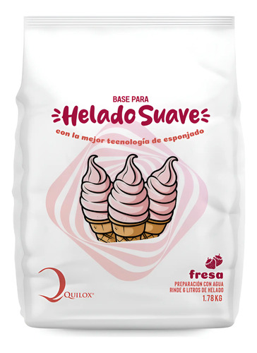 Base Helado Suave De Sabores En Polvo - Quilox - Rinde 6 Lts