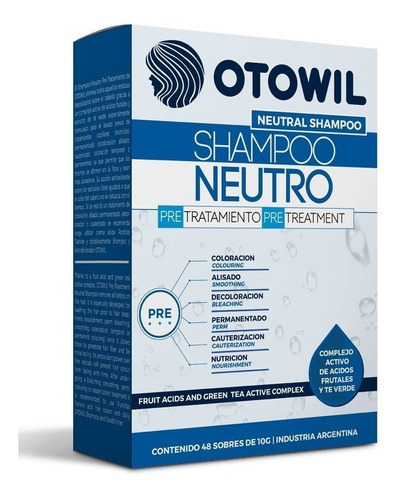 Shampoo Neutro Otowil Pre Tratamiento Alisado Caja 48 Sobres