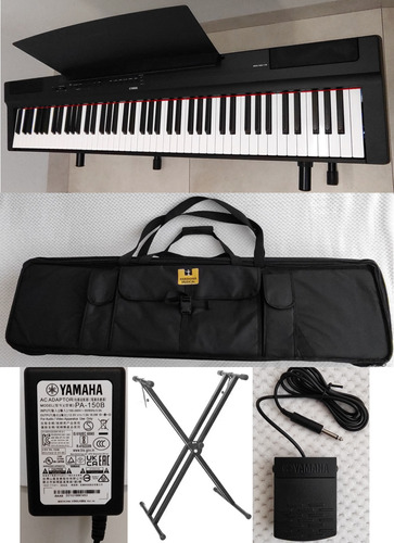 Piano Portátil Yamaha Digital 88 Teclas P125b C/ Fonte