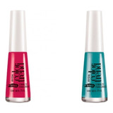 Turquesa + Rosa Hollywood Uñas Avon 5 Free Secado Rapido Set