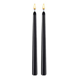 2 Velas Largas Negras 35cm Para Candelabro O Candil Aluzza