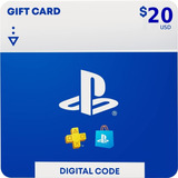 Cartão Psn $20 Dólares Playstation Store Us Ps3 / Ps4 / Vita