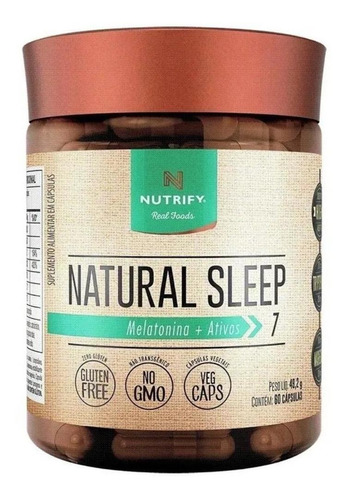 Natural Sleep Melatonina Triptofano Vitamina B6 60 Caps