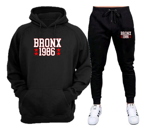 Conjunto Moletom Estampa Bronx Flanelado Envios Imediatos