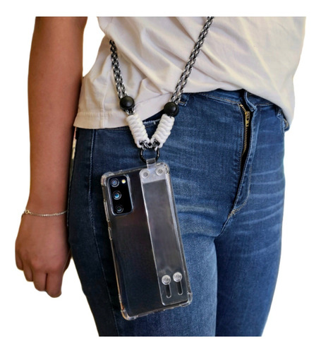 Funda Esq Reforzada Antishock Agarre Y Correa Para Samsung