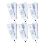 Kit 06 Telefones Com Fio Gôndola Branco Tc 20 Intelbras