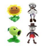 4pcs De Plantas Vs Zombies Juguete De Peluch,juego De Pvz