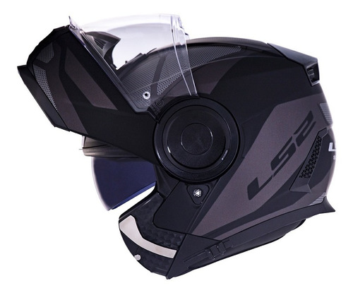 Capacete De Moto Ls2 Scope Mask Preto Cinza Fosco Articulado