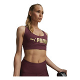 Top Deportivo Puma Mid Impact Fit Bra Vino Para Mujer 522192