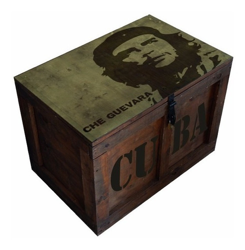 Cajón Baúl Madera Mesa Vintage Mediano Che Guevara Pintados