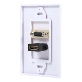 Cubierta Para Placa De Pared Hdmi Vga, Doble Puerto Hdmi Vga