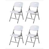 Silla Plegable  Color Blanca 4 Unidades Oferta 