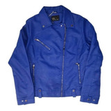 Campera De Cuero Azul, Yd-tmill Corta