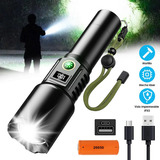 Lampara Táctica 50000lm Cree Led Xhp120 Usb Recargable Blanco