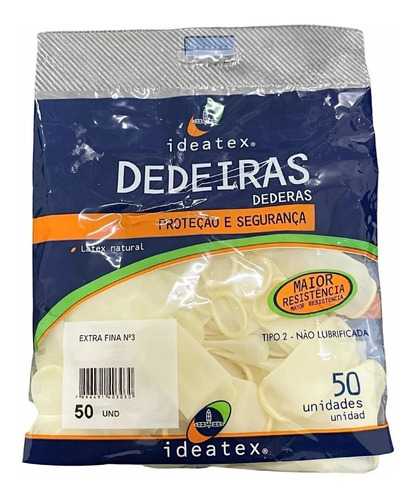 Dedeira De Látex Ideatex Pacote 50 Unidades 