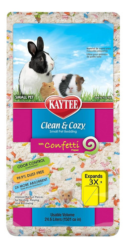 Kaytee Sustrato Cama Cuyo, Conejo Clean & Cozy Confetti 24.6