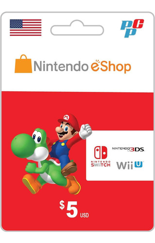 Tarjeta 5 Dólares Prepago Estados Unidos Nintendo Switch 