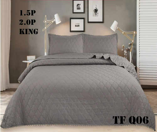 Cubrecama D Verano 2 Plazas Quilt 100% Algodón Pompones King