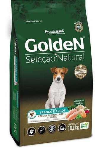 Ração Golden Sel. Natural Cães Ad Raças Peq Mini Bits 10,1kg