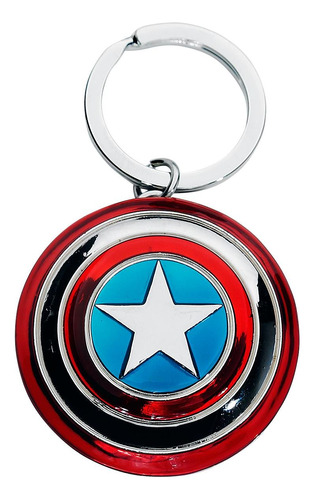 Llavero De Peltre Con El Escudo Del Capitán América De Marve
