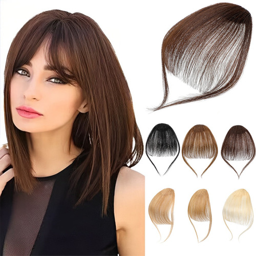 Flequillos Postizos Clip En Extensiones De Cabello Humano