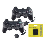 Kit 2 Controles Manete Para Ps2 Play 2 + Memory Card 16mb