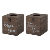 Bless You - Juego De 2 Fundas Cuadradas Para Caja De Pañuelo