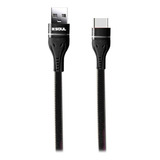 Cable Denim Usb Tipo C Carga Rápida 2.4a Mallado & Reforzado Color Negro