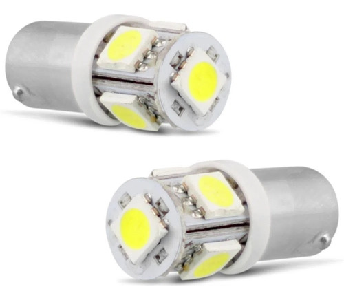 10 Pç Lampada 69 5 Leds Branco Xenon - Base Ba9s 12v Exk2450