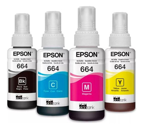 Botella Tinta Epson T664 X4 L120 L210 L220 L380 L455 L555