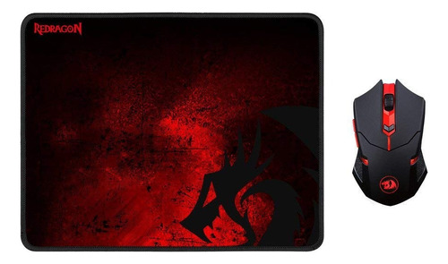 Kit Mouse Inalambrico Mousepad Redragon M601 Wl-ba 2400 Dpi Color Negro