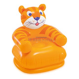 Sillón Infantil Tigre Silla Inflable Intex 68556 Para Niños Color Naranja