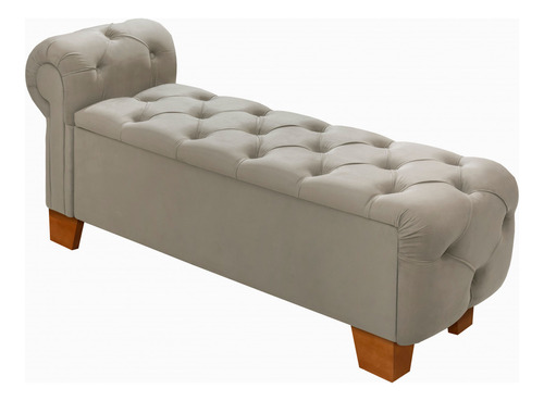 Recamier Báu Para Cama Casal Banco Divã 150 Cm Pés Madeira