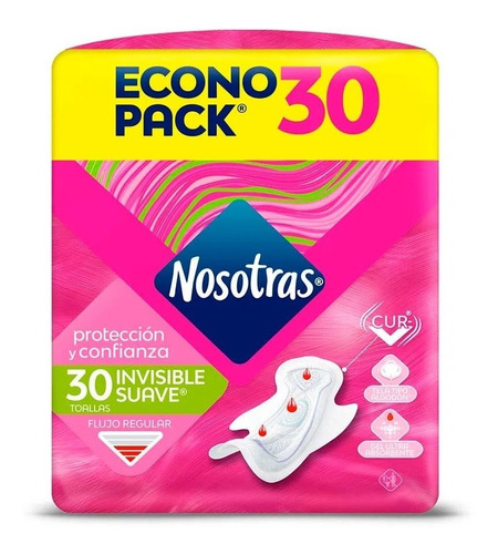 Toallitas Nosotras Invisibles Tela Tipo Algodón X 30