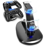 Base Carga Rapido Doble Para 2 Joystick Ps 4 Play4 Play4 Led