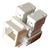 10 Conector Jack Rj45 Cat5e Toma Face Plate Hembra Blanco