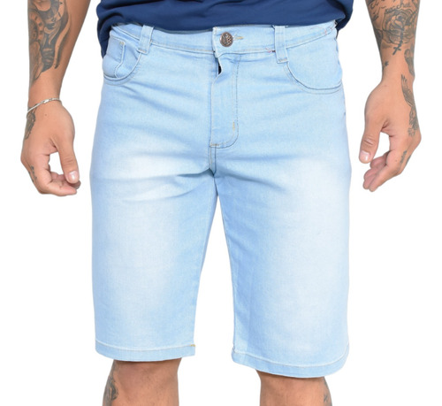 Bermuda Jeans Curto Rasgado Masculino Verão 2022