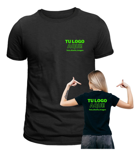 Remera Personalizada, Frente Izquierdo Y Espalda