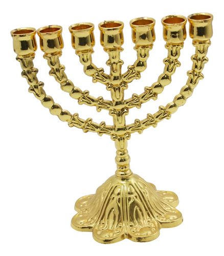 Candelabro Judío De Hanukkah Menorah, 7 Ramas, Tradicional